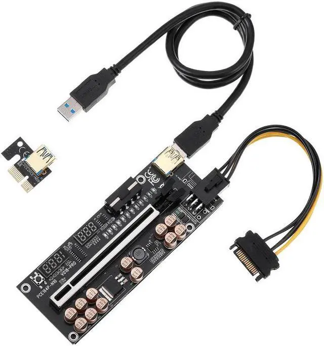 Alt view image 4 of 5 - PCI-E 1X to 16X graphics card extension cable VER018 PRO PCI-E 1X to 16X graphics card adapter cable