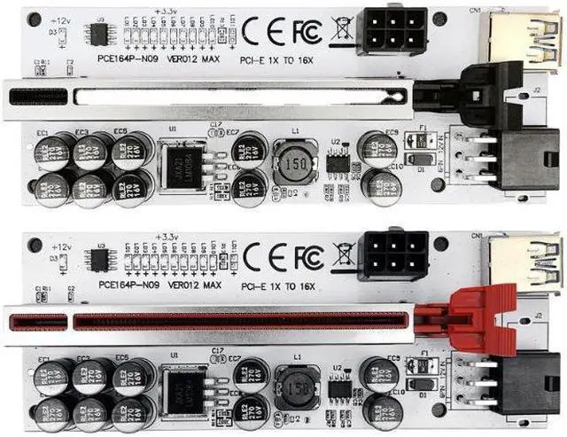 Alt view image 3 of 5 - New graphics card extension cable USB3.0 high-speed graphics card PCI-E adapter card 1X to 16X VER012