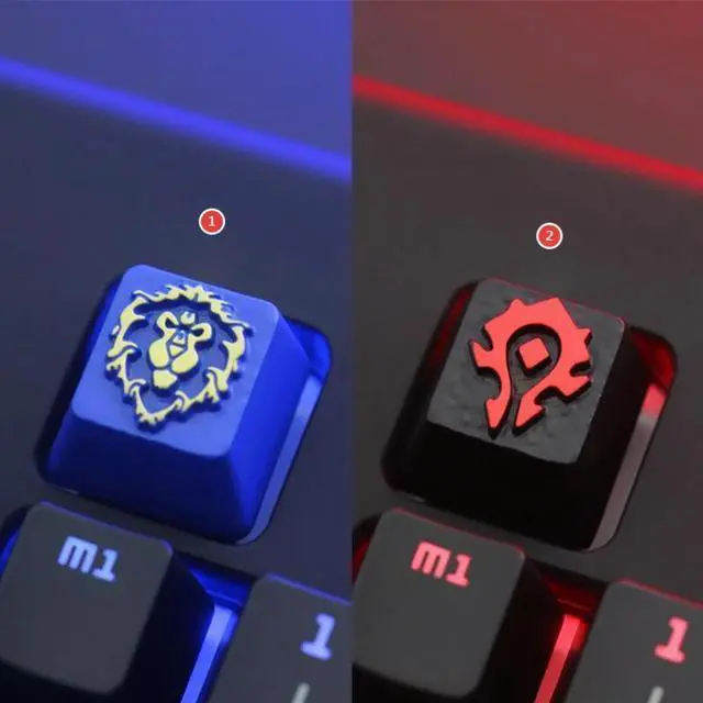 Main image of 1pc zinc-plated aluminum alloy key cap for World of Warcraft WOW Mechanical keyboard Stereoscopic relief keycap R4 Height