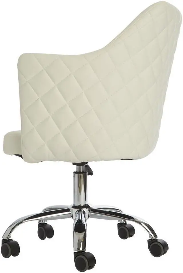 Alt view image 3 of 3 - Impressions Vanity Coco Quilted Velvet Desk Chair with Wheels, Home Office Chair & Adjustable Height, Makeup Decorative Desk Chairs Task Swivel Chair with Arms