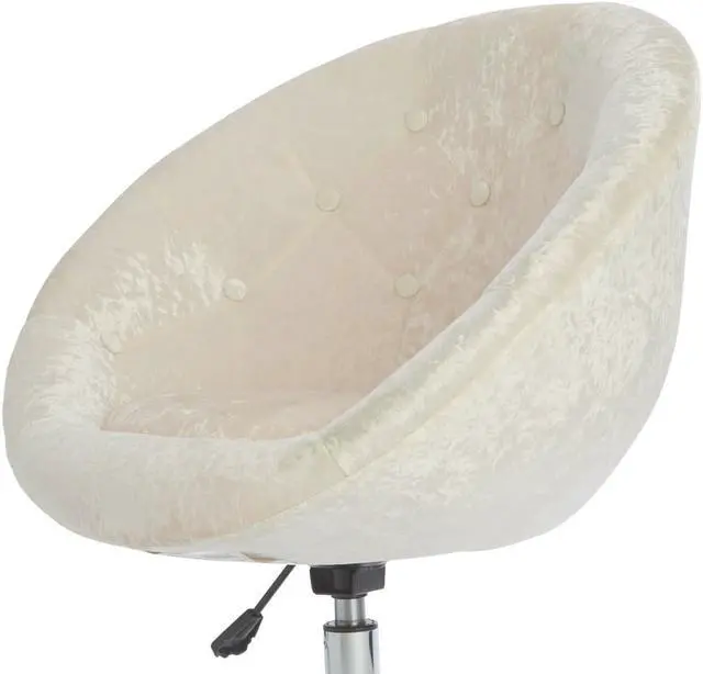 Alt view image 2 of 3 - Impressions Vanity Antoinette Round Tufted Vanity Chair with 360 Degree Swivel, Modern Makeup Seat with Stainless Steel Flat Base and Adjustable Height