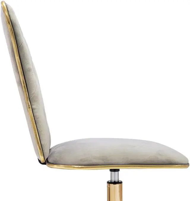 Alt view image 3 of 4 - Impressions Vanity Elise Tufted Vanity Chair with Velvet Armless Cushion Seat, 360 Degrees Wheel Swivel Chair with Adjustable Height (Cool Gray)