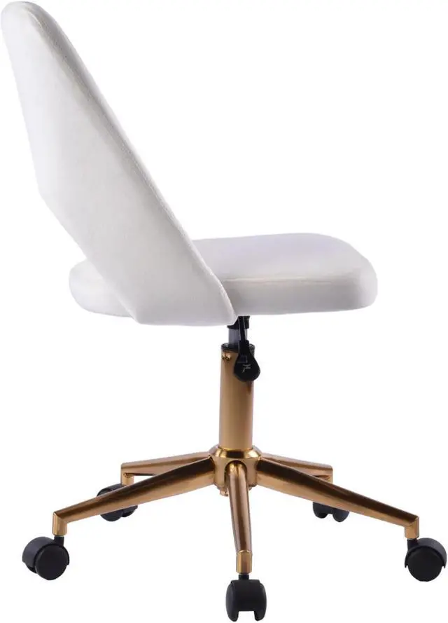 Alt view image 4 of 5 - Impressions Vanity Maya Swivel Vanity Chair with 360 Degree Rotation, Modern Makeup Desk Seat with Adjustable Height and Wheels Base for Office (White)