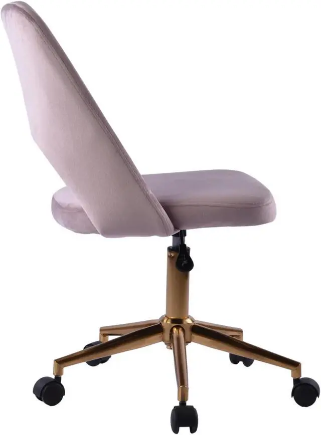 Alt view image 4 of 5 - Impressions Vanity Maya Swivel Vanity Chair with 360 Degree Rotation, Modern Makeup Desk Seat with Adjustable Height and Wheels Base for Office (Pink)