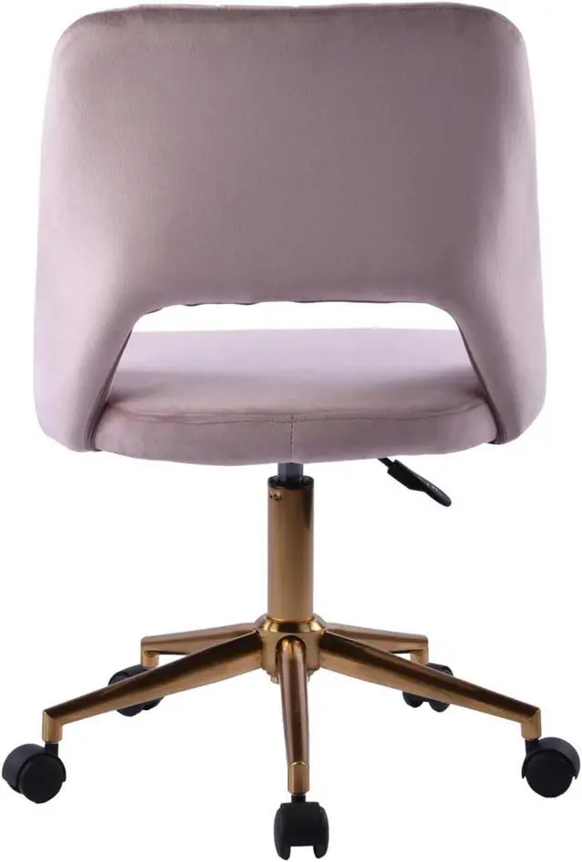 Alt view image 5 of 5 - Impressions Vanity Maya Swivel Vanity Chair with 360 Degree Rotation, Modern Makeup Desk Seat with Adjustable Height and Wheels Base for Office (Pink)