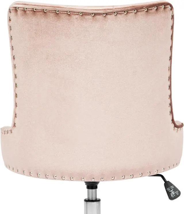 Alt view image 4 of 5 - Impressions Vanity Raven Tufted Vanity Chair with 360 Degrees Swivel, Armless Cushion Seat with Adjustable Height and Wheelbase (New Pink)