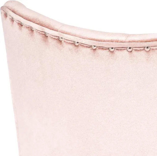 Alt view image 5 of 5 - Impressions Vanity Raven Tufted Vanity Chair with 360 Degrees Swivel, Armless Cushion Seat with Adjustable Height and Wheelbase (New Pink)