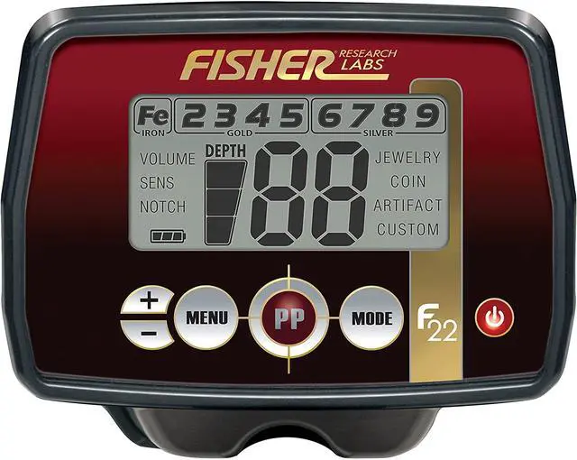 Alt view image 3 of 4 - Fisher Research Labs F22 Weatherproof Metal Detector, 11" DD Coil, 7.69 kHz