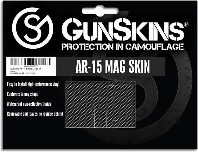 Alt view image 3 of 4 - GunSkins AR-15/M4 Style Mag Skin for Airsoft (Carbon Fiber)