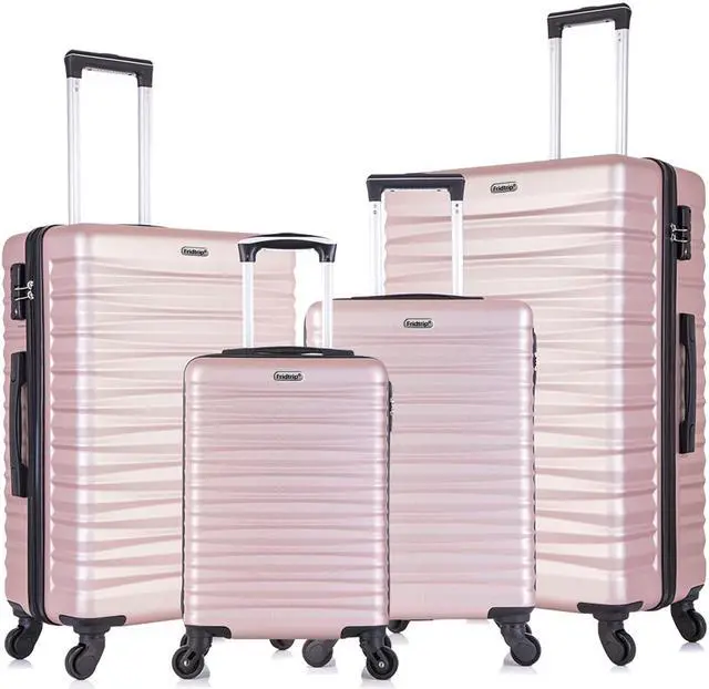 Main image of 4 PCS Luggage Sets TSA Lock Hardshell Luggage with Spinner Wheels Carry On Suitcases Champagne Rose Gold
