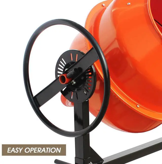 Alt view image 5 of 7 - Oarlike 5.0 Cubic Ft Concrete Mixer, 4/5HP 600W Electric Cement Mixer Machine for Stucco with Wheel and Stand,Cement Mixing Tools for Mortar, Stucco and Fodder
