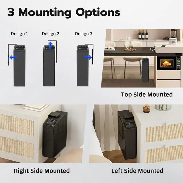 Alt view image 4 of 7 - Biometric Gun Safe for Handgun, Mounted Pistol Safe with Quick Access Sliding Door, Hand Gun Storage for Nightstand, Desk, Vehicle - with Fingerprint, PIN Code, KEY Access