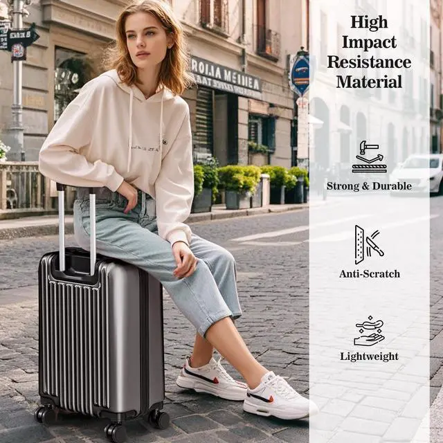 Alt view image 2 of 7 - Apelila 4PC 18-28 Inch Hardshell Luggage ABS Luggages Sets With Spinner Wheels Hard Shell Spinner Carry On Suitcase