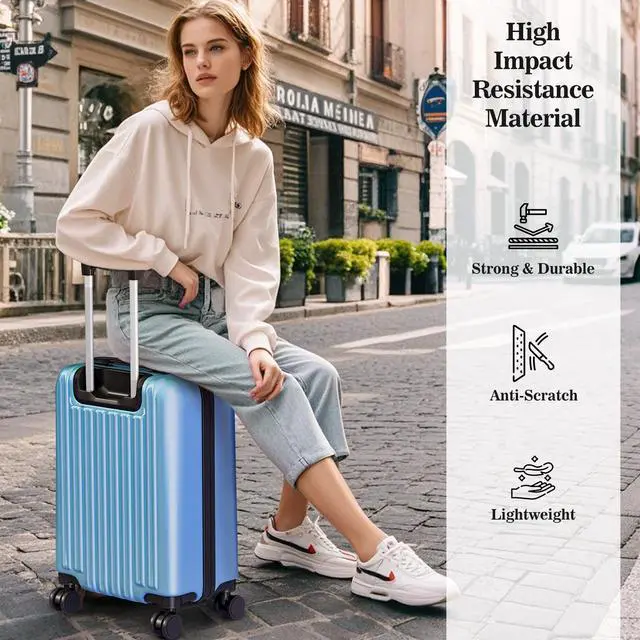 Alt view image 2 of 7 - Apelila 4PC 18-28 Inch Hardshell Luggage ABS Luggages Sets With Spinner Wheels Hard Shell Spinner Carry On Suitcase