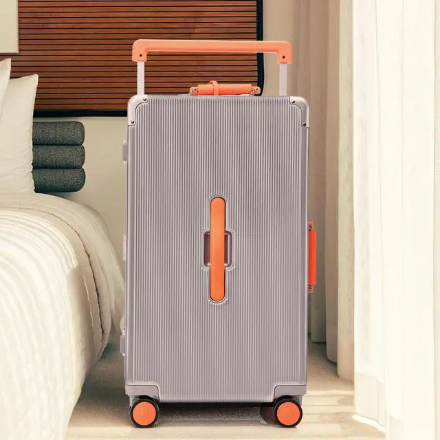 Main image of Apelila 28 Inch Large Checked Luggage, Wide Handle Hardshell Suitcase with 8 Spinner Wheels, 116L Capacity for Family & International Travel, Cruise & Airline Approved, TSA Lock Silver