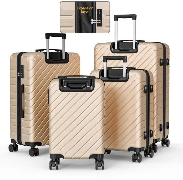 Main image of Apelila 4-Piece Expandable Suitcase Set with TSA Lock, 20% More Capacity, 360° Spinner Wheels, Lightweight Hardshell Luggage Sets for Women & Men
