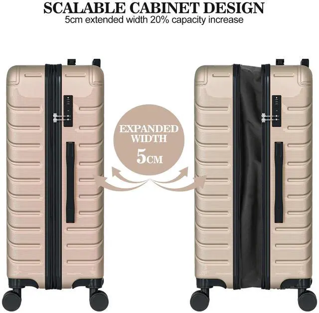 Alt view image 2 of 7 - Apelila 4-Piece Expandable Suitcase Set with TSA Lock, 20% More Capacity, 360° Spinner Wheels, Lightweight Hardshell Luggage Sets for Women & Men