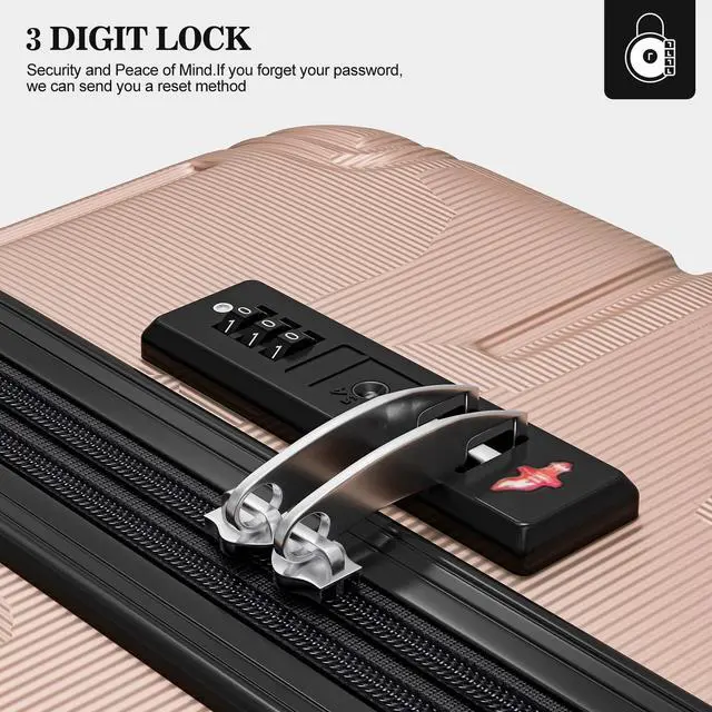 Alt view image 6 of 7 - Apelila 4-Piece Expandable Suitcase Set with TSA Lock, 20% More Capacity, 360° Spinner Wheels, Lightweight Hardshell Luggage Sets for Women & Men