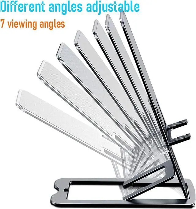Alt view image 4 of 6 - Cell Phone Stand,Bimawen Foldable Aluminum Alloy Ultra Slim Cell Phone Holder for Desk,or Device from 3" to 13" (Grey)