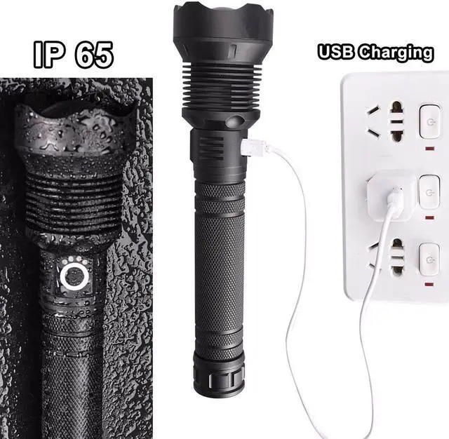 Alt view image 2 of 7 - Manufacturer High Power High Brightness 1000 Lumens Aluminium alloy Rechargeable LED Flashlight USB Charging