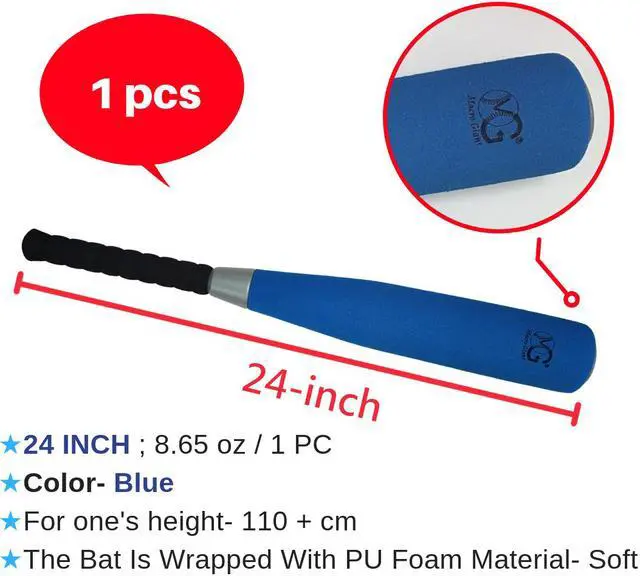 Alt view image 3 of 7 - Macro Giant 24 Inch Jumbo T Ball, Tee Ball, T-Ball Set, 1 Blue Jumbo Foam Bat, 8 PU Foam Baseballs, Assorted Colors, Training Practice, Youth Batting Trainer, School Playground, Kid Toy