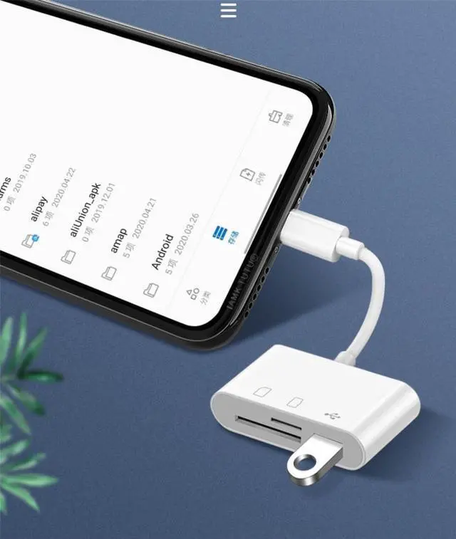 Alt view image 4 of 6 - Card Reader 3-in-1 Mobile Phone Tablet Connected with Type C to USB SD TF Multifunctional Conversion Cable