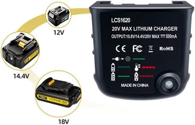 Main image of Paiying 20V Lithium Battery Charger Max Output 500mA For Black and Decker Battery LBX20 LBXR20 LB20