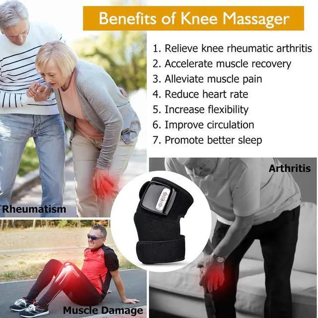 Alt view image 6 of 7 - Yingshan Heated and Vibration Massage Knee Brace Wrap for Knee Injury Cramps Arthritis Recovery Massager for Muscles Pain Relief