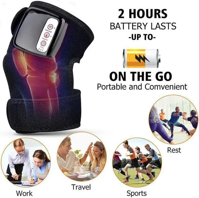 Alt view image 7 of 7 - Yingshan Heated and Vibration Massage Knee Brace Wrap for Knee Injury Cramps Arthritis Recovery Massager for Muscles Pain Relief