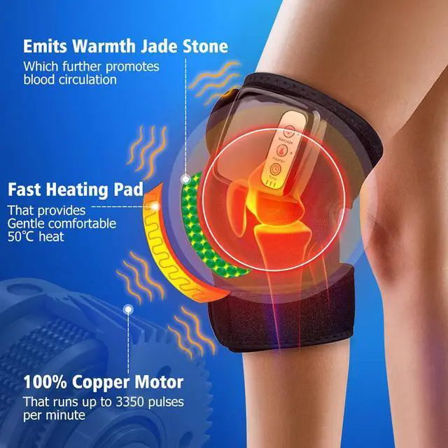 Alt view image 5 of 7 - Yingshan Heated and Vibration Massage Knee Brace Wrap for Knee Injury Cramps Arthritis Recovery Massager for Muscles Pain Relief