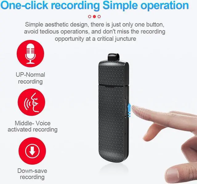 Alt view image 4 of 7 - Acaigel 16GB Mini Voice Activated Sound Audio Recorder USB Flash Drive U Disk