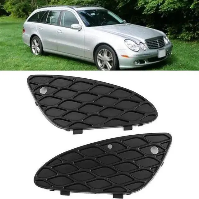 Alt view image 3 of 6 - Acaigel 1 Pair Front Bumper Fog Light Cover Mesh Grille For Mercedes W211 E-Class E500