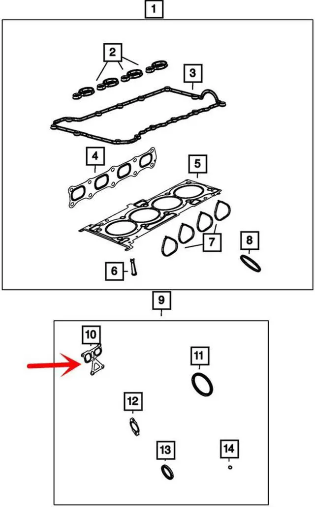 Alt view image 5 of 5 - Yingshan Engine Water Pump Housing Gasket Seal 5047390Aa For Jeep Dodge Chrysler Ram Fiat