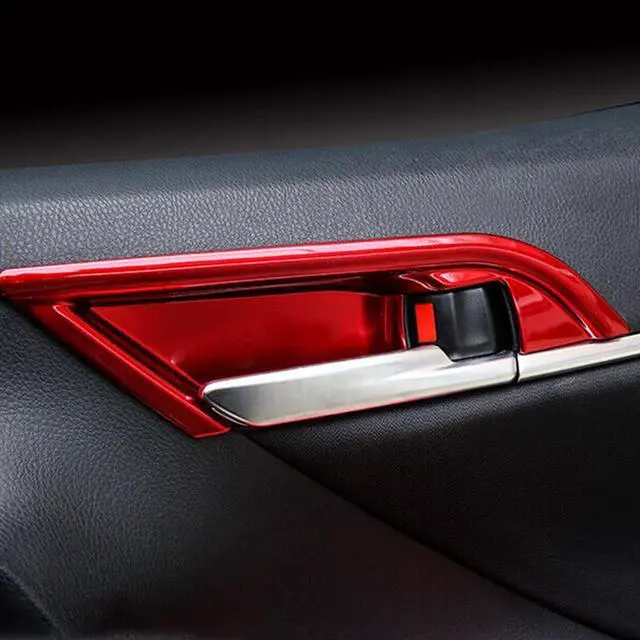 Alt view image 5 of 5 - Acaigel Interior Door Handle Bowl Cover Trims Lh&Rh For Toyota Camry 2018-2023 Red Abs