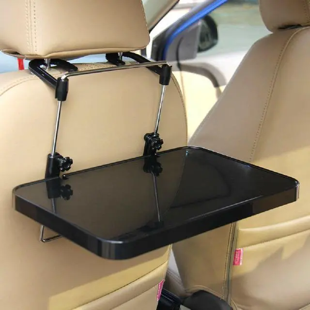 Alt view image 4 of 4 - Paiying Universal Foldable Car Steering Wheel Back Seat Tray Table Desk Mount with Drawer