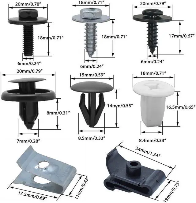 Alt view image 2 of 5 - Yassdwbn Car Engine Under Body Cover Clip Bumper Shield Screws Rivet Kit For Toyota Lexus
