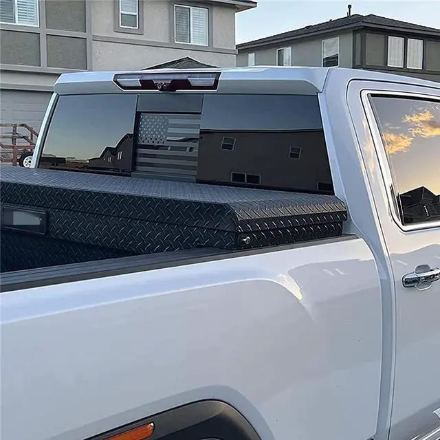 Alt view image 2 of 5 - Paiying 1x Back Middle Window American Flag Sticker For 2019-2022 Chevy Silverado Sierra