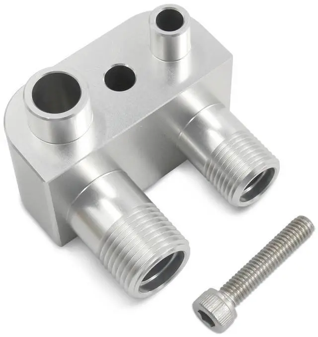 Alt view image 2 of 5 - Paiying Conversion A/C Line Compressor Adapter With Screw For GM Gen V L86 L83 Engines