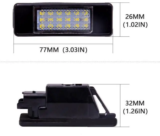 Alt view image 5 of 5 - Paiying 1 Pair LED License Plate Light 6340G3 For Peugeot 307 407 508 3008 Citroen C4 C5