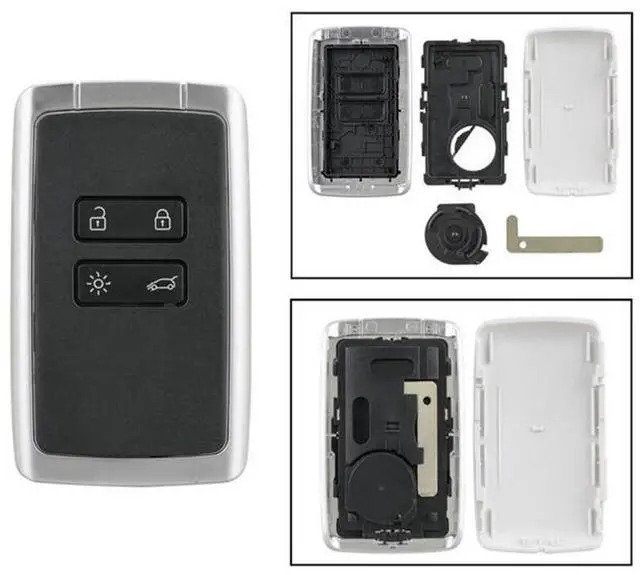 Alt view image 5 of 5 - Yassdwbn 4 Button Key Shell Cover Remote Fob For Renault Espace Megane Captur Clio 16-20