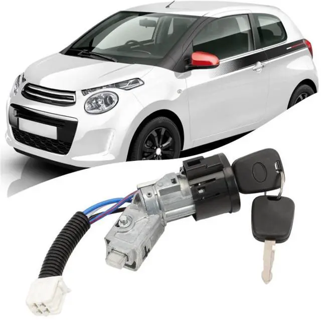 Alt view image 4 of 5 - Paiying Ignition Lock With 2 Keys N0501412 N0502200 For Peugeot 107 Citroen C1 Toyota Aygo