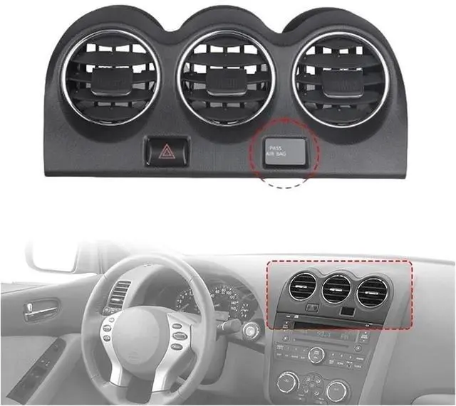 Alt view image 5 of 6 - Paiying Dashboard Ac Air Vents W/Hazard Switch 68750-Ja00A For Nissan Altima 07-12