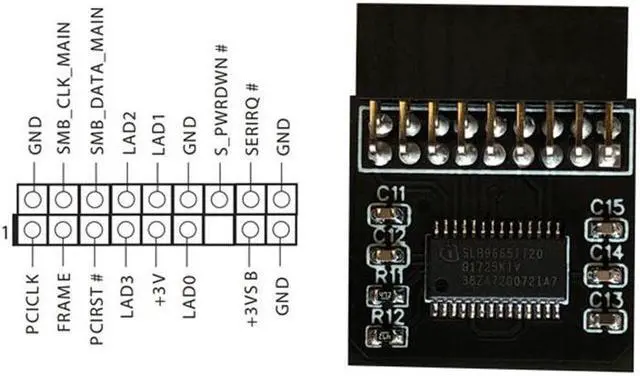 Alt view image 3 of 6 - For ASROCK 18PIN LPC Motherboard Windows 11 TPM 2.0 Security Module Board x 1