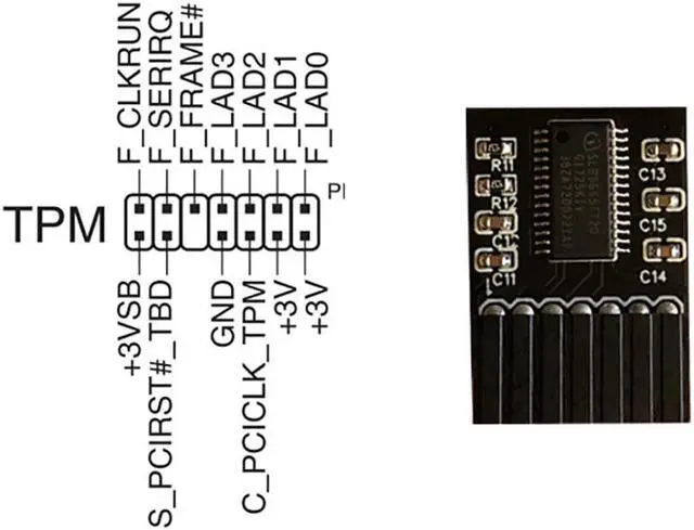 Alt view image 4 of 6 - TPM 2.0 Security Module Supports Windows 11 For ASUS Motherboard 14 Pin LPC Card