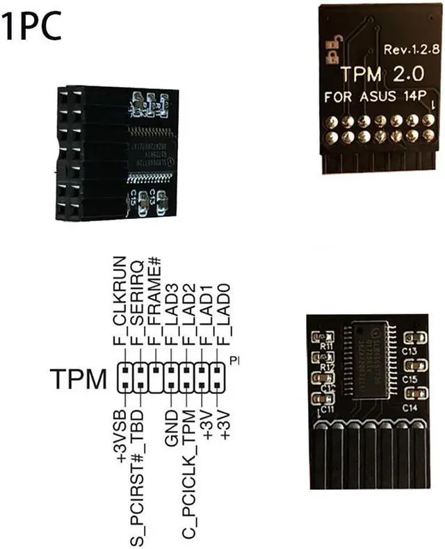 Alt view image 6 of 6 - TPM 2.0 Security Module Supports Windows 11 For ASUS Motherboard 14 Pin LPC Card