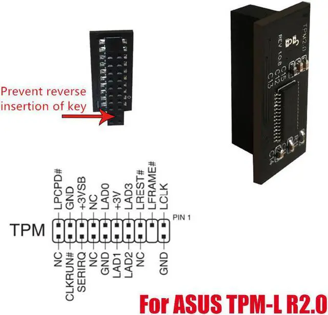 Main image of For ASUS TPM-L R2.0 Compatible Trusted Platform TPM 2.0 Module 20 Pin Windows 11