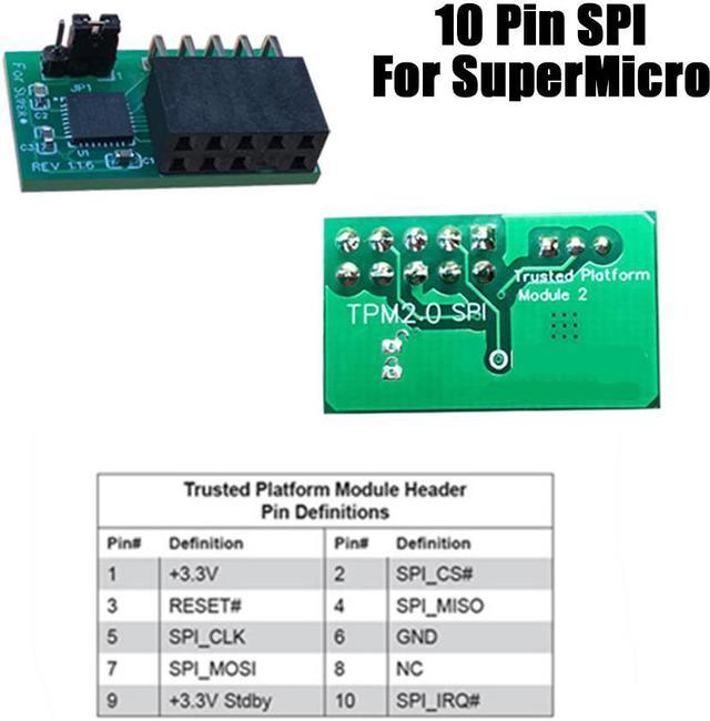 TPM 2.0 Module For SuperMicro AOM-TPM-9670V 10Pin SPI TPM 2.0 Module  Trusted Platform