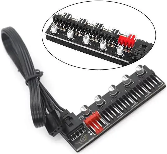 Main image of 5 Port PC 4-pin PWM Fan Hub Circuit Board Cooling Fan Computer Cables Connectors