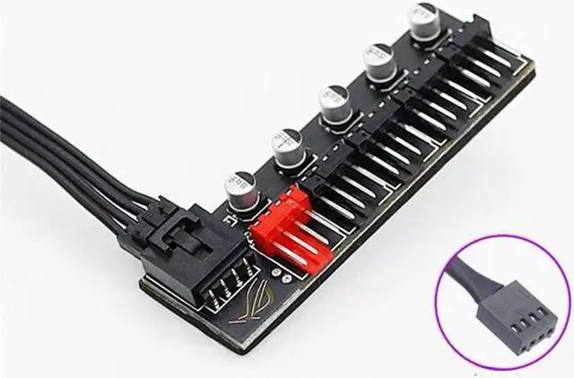 Alt view image 2 of 6 - 5 Port PC 4-pin PWM Fan Hub Circuit Board Cooling Fan Computer Cables Connectors