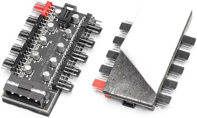 Alt view image 2 of 6 - 10 Ports PWM 4Pin CPU Cooler Case Chassis Cooling Fan Hub PWM Fan Hub Controller